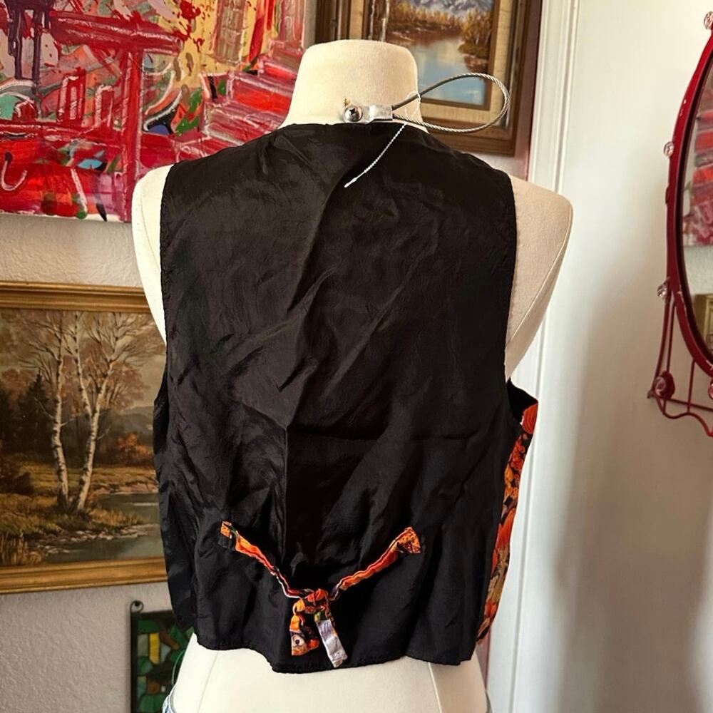 Basic Editions Pumpkin Bear Button Up Vest - image 3